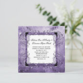 Invitation Célébration du Mariage du Grunge Floral Violet (Debout devant)