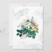 Invitation Célébration du Mariage Emerald Green Cream Florals (Dos)