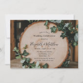 Invitation Célébration du Mariage Rustic Greenery & Wood Slic (Devant)