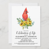 Invitation Célébration Du Mémorial Du Cardinal Sunflowers (Devant)