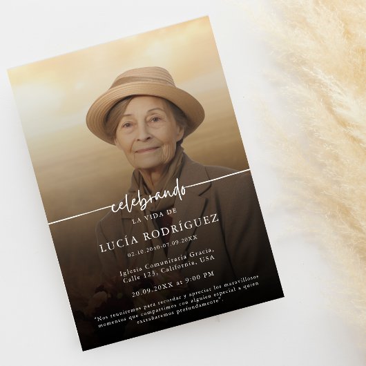 Invitation Célébration du mémorial funéraire espagnol moderne