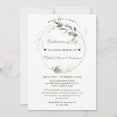 Invitation Célébration du monument funéraire Airy Greenery (Devant)