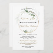 Invitation Célébration du monument funéraire Airy Greenery (Devant / Derrière)