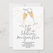 Invitation Célébration du Nouvel An avec Doodle (Devant)