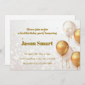 Invitation Célébration du premier anniversaire du petit héros (Devant / Derrière)