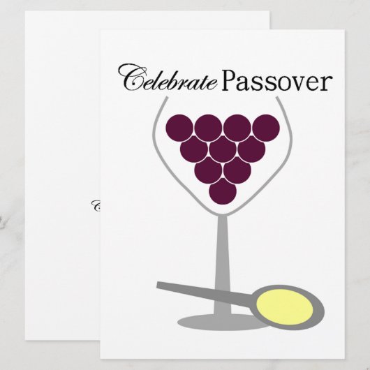 Invitation Célébration du séder de Pessah (Devant / Derrière)