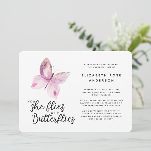 Invitation Célébration du service commémoratif des papillons  (Debout devant)