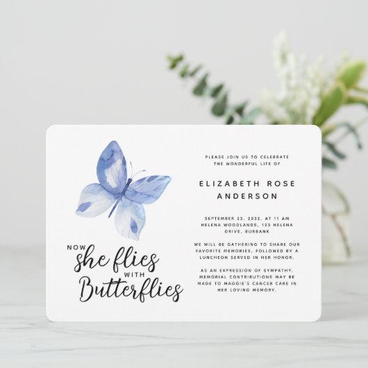 Invitation Célébration du service commémoratif des papillons (Debout devant)