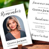 Invitation Célébration du service commémoratif funéraire de l