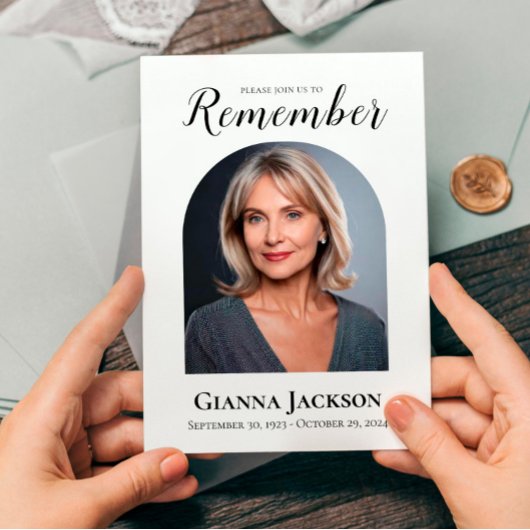 Invitation Célébration du service commémoratif funéraire de l