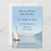 Invitation Célébration du service de la vie avec voilier (Dos)
