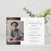Invitation Célébration du service de la vie de bois photo (Debout devant)