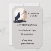 Invitation Célébration du service de la vie Loup solitaire Ho (Dos)