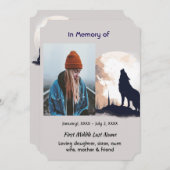 Invitation Célébration du service de la vie Loup solitaire Ho (Devant / Derrière)