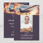 Invitation Célébration du service de la vie Pilote Avion Cou (Devant / Derrière)