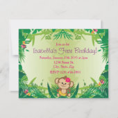 Invitation Célébration du singe de la Jungle Cute (Devant)