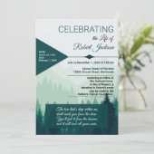 Invitation Célébration d'un service de pins verts (Debout devant)