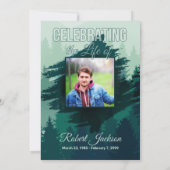 Invitation Célébration d'un service de pins verts (Dos)