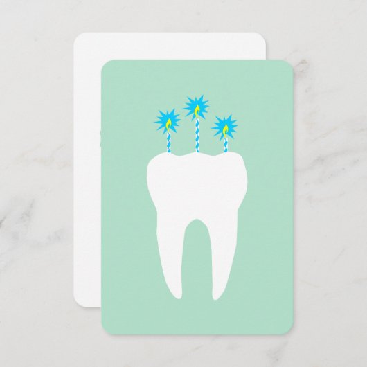 Invitation Célébration d'une dent aux bougies (Devant / Derrière)