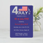 Invitation Célébration éditable patriotique du 4 juillet (Debout devant)