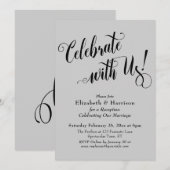 Invitation Célébration Élégante avec Nous ! Gris Clair Simple (Devant / Derrière)