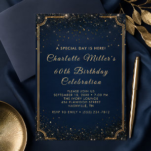 Invitation Célébration élégante d'anniversaire 50 ans avec pa
