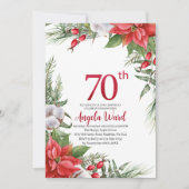 Invitation Célébration élégante d'anniversaire fleurs d'hiver (Devant)