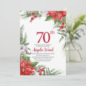 Invitation Célébration élégante d'anniversaire fleurs d'hiver (Debout devant)