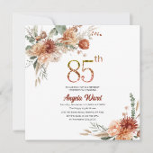 Invitation Célébration élégante d'anniversaire  floral terre  (Devant)