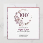 Invitation Célébration élégante d'anniversaire  paillettes fl (Devant)