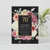 Invitation Célébration élégante d'anniversaire paillettes fl (Debout devant)