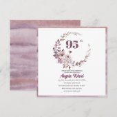 Invitation Célébration élégante d'anniversaire  paillettes fl (Devant / Derrière)