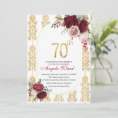 Invitation Célébration élégante d'anniversaire  paillettes fl (Debout devant)