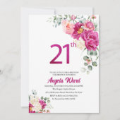 Invitation Célébration élégante d'anniversaire  paillettes fl (Devant)