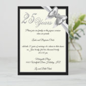 Invitation Célébration élégante d'argent du 25e anniversaire (Debout devant)