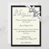 Invitation Célébration élégante d'argent du 25e anniversaire (Devant)