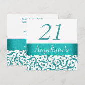 Invitation Célébration élégante de 21 ans, pour tous les âges (Devant / Derrière)