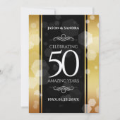 Invitation Célébration élégante de 50 ans d'anniversaire de m (Devant)