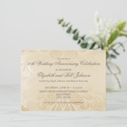 Invitation Célébration élégante de 50 ans d'anniversaire de m (Debout devant)