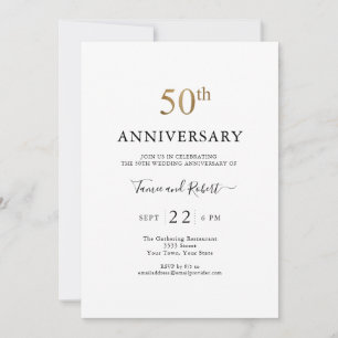 Invitation Célébration élégante de 50 ans de mariage