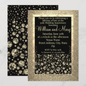 Invitation Célébration élégante de 50 ans de mariage avec pai (Devant / Derrière)