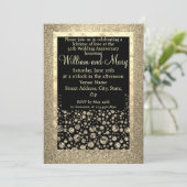 Invitation Célébration élégante de 50 ans de mariage avec str (Debout devant)