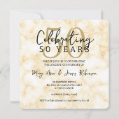 Invitation Célébration élégante de 50 ans de mariage en marbr (Devant)