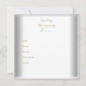 Invitation Célébration élégante de 50 ans de mariage en or bl (Dos)