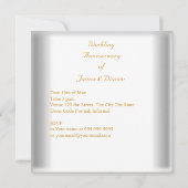 Invitation Célébration élégante de 50 ans de mariage en or bl (Dos)