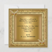 Invitation Célébration élégante de 50 ans de mariage en or Da (Dos)