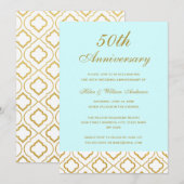 Invitation Célébration élégante de 50 ans de mariage en or et (Devant / Derrière)