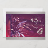 Invitation Célébration élégante de fleurs pour les 45 ans de (Devant)