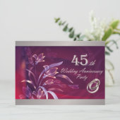 Invitation Célébration élégante de fleurs pour les 45 ans de (Debout devant)