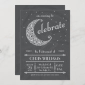 Invitation Célébration élégante de lune - tableau (Devant / Derrière)